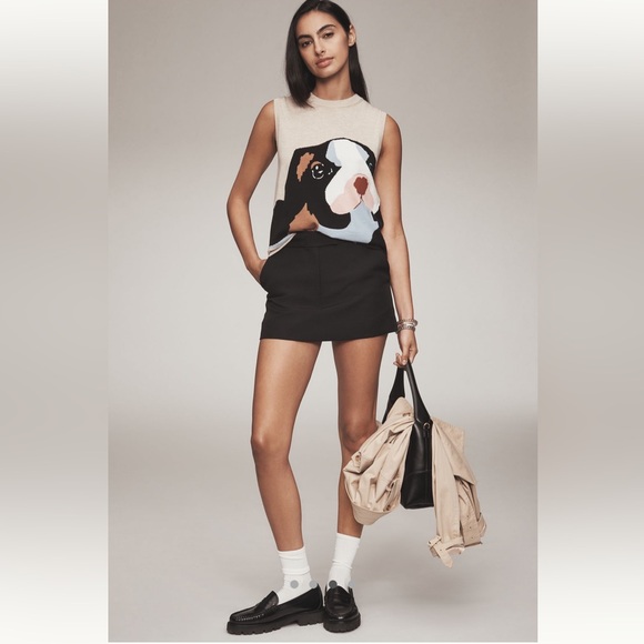 Anthropologie NWT Maeve Wool Blend Sleeveless Dog Sweater size XS. - Picture 4 of 14